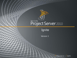Microsoft Project 2010 Ignite