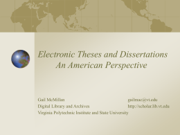 Electronic Theses and Dissertations at Virginia Tech