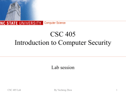 CSC 474 Information Systems Security