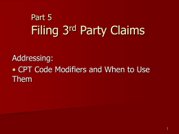 Part 4 Filing 3rd Party Claims