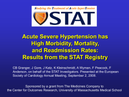 Vascular Dysfunction: Sequelae of Acute Severe Hypertension