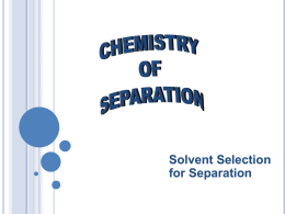 Chemistry of Separation - Food Science & Human Nutrition