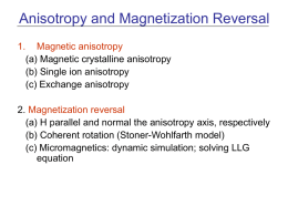 Anisotropy and Magnetization Reversal