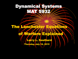 lanchester equations for MAT 5932