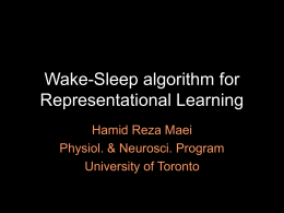 Wake-Sleep algorithm for Representational Learning