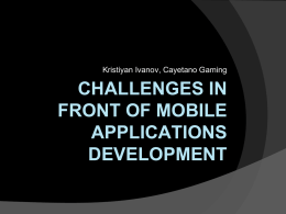 CHALLENGES IN FRONT OF MOBILE APPLICATIONS …