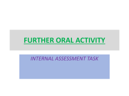 FURTHER ORAL ACTIVITY - ISA-International School of Athens