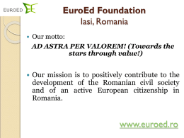 EuroEd Foundation – pathway Anca Colibaba & Rodica Vulcanescu