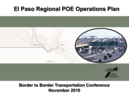 El Paso POE Operations Plan