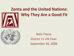 Zonta and the United Nations: Why They Are a Good Fit