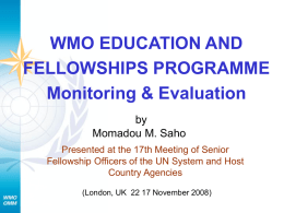 WMO Education and Training Fellowships Programme