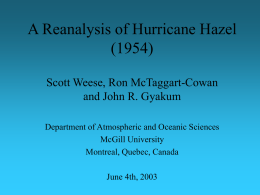 Tracks of Hurricane Hazel - University at Albany, SUNY