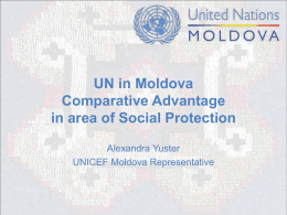 UN in Moldova Comparative Advantage in area of Social