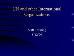 UN and other International Organizations