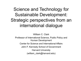 Science and Technology for Sustainable Development