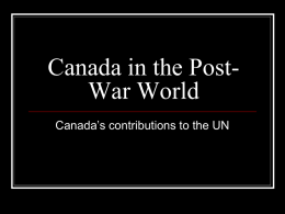 Canada in the Post-War World