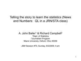 News and Numbers: QL in a JRN/STA class