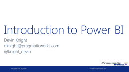 Introduction to Power BI - Devin Knight | My thoughts on