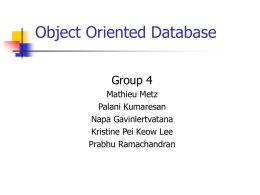 Object Oriented Database - Department of Industrial