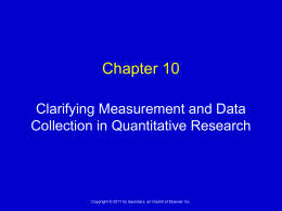 Chapter 9 Measurement & Data Collection in Research