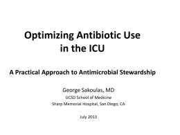 Antibiotic Stewardship in the ICU