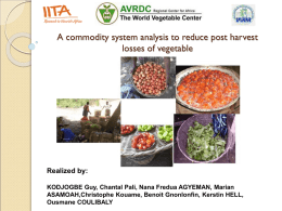 Assessment of post harvest losses on fresh vegetables