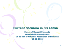 Current Scenario in Sri Lanka - KAP-Home