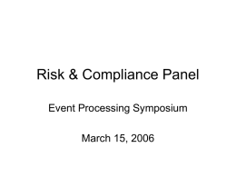 Risk & Compliance - Complex event processing