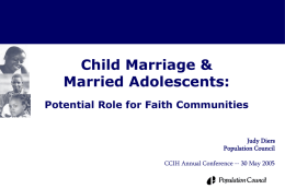 Child-marriage - Christian Connections for