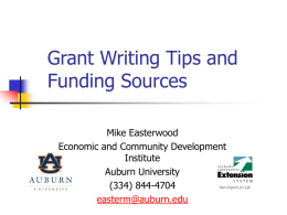 Grant Writing Tips and Funding Sources