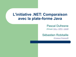 L’initiative .NET: Comparaison avec Java