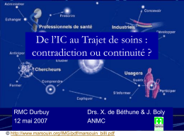 IC et trajets de soins - Association Francophone des