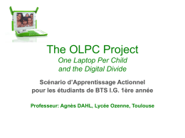 The OLPC Project One Laptop Per Child