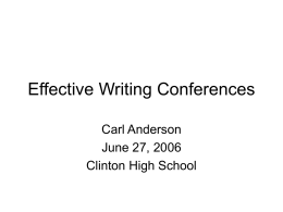 Effective Writing Conferences