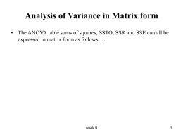 Analysis of Variance in Matrix form