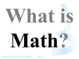 What is Math - Houston Independent School District