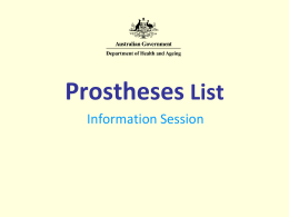 Prostheses List - Department of Health