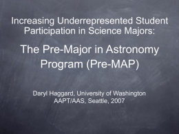 The Pre-Major in Astronomy Program (Pre-MAP)