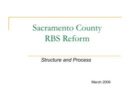 Sacramento County RBS Reform