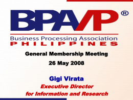 Philippine Contact Center Industry Overview