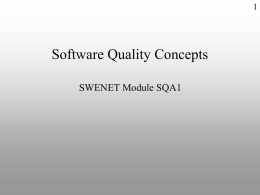 Software Quality: Topics
