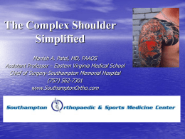 Shoulder Pain - Virginia Osteopathic Medical Association