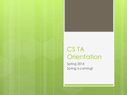 CS TA Orientation