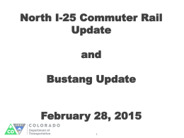 North I-25 Commuter Rail Update