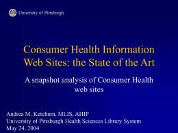 Consumer Health Information Web Sites: the State of the Art