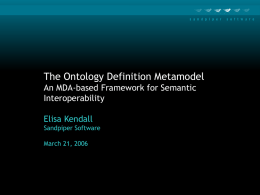 ODM - An MDA-based Framework for SI