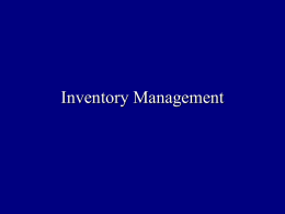 Inventory Management . Ppt