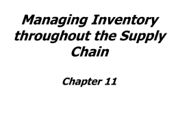 Managing Inventory Throughout the Supply Chain