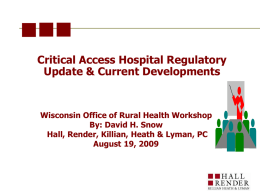 Recommending a Strategy - Wisconsin Office of Rural Health