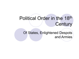 Political Order in the 18th Century